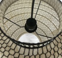 Lampa wisząca kula 45cm pleciona metalowa z płótnem w stylu orientalnym boho vintage