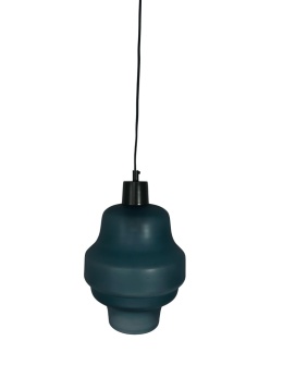 szklana lampa wisząca ROSE White Label Living antracyt – zdjęcie 1