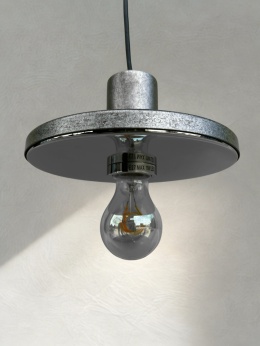 Lampa wisząca metalik szara z lustrem w skandynawskim stylu elegancka minimalistyczna