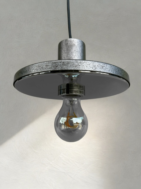 Lampa wisząca metalik szara z lustrem w skandynawskim stylu elegancka minimalistyczna