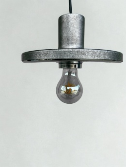 Lampa wisząca metalik szara z lustrem w skandynawskim stylu elegancka minimalistyczna