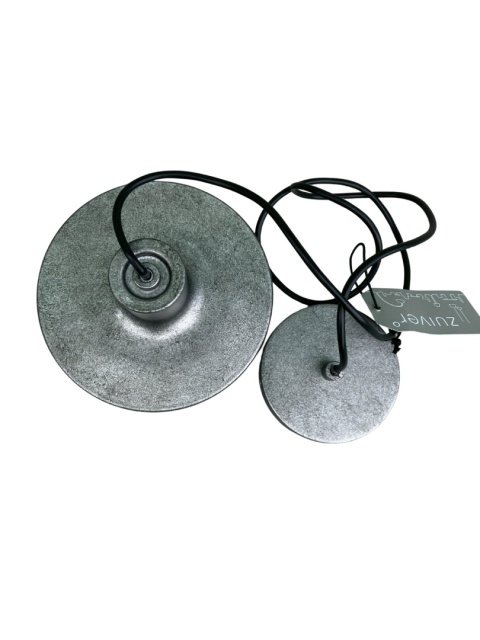 Lampa wisząca metalik szara z lustrem w skandynawskim stylu elegancka minimalistyczna