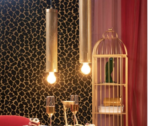 Lampa wisząca SWEET MESH M złota industrial glamour BOLD MONKEY