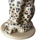 Outlet Lampa podłogowa dekoracyjna Pantera cętkowana w koronie rzeźba świecznik