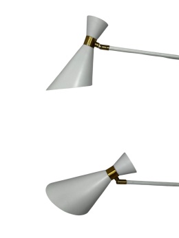 OUTLET Lampa ścienna kinkiet podwójny biała skandynawski styl glamour