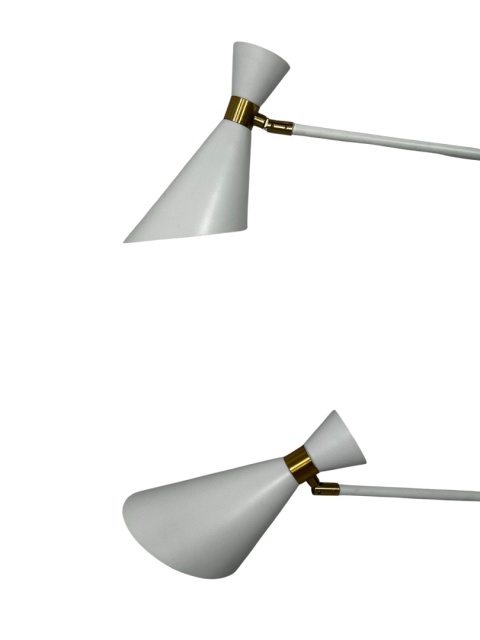 OUTLET Lampa ścienna kinkiet podwójny biała skandynawski styl glamour