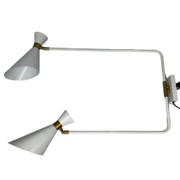OUTLET Lampa ścienna kinkiet podwójny biała skandynawski styl glamour