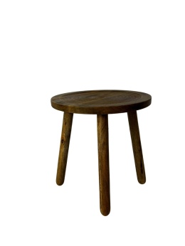 Stolik kawowy z drewna mango okrągły skandynawski styl minimalizm
