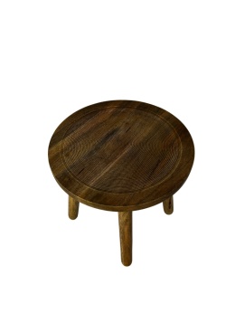 Stolik kawowy z drewna mango okrągły skandynawski styl minimalizm