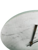 OUTLET Zegar ścienny okrągły biały marmur ze złotymi wskazówkami