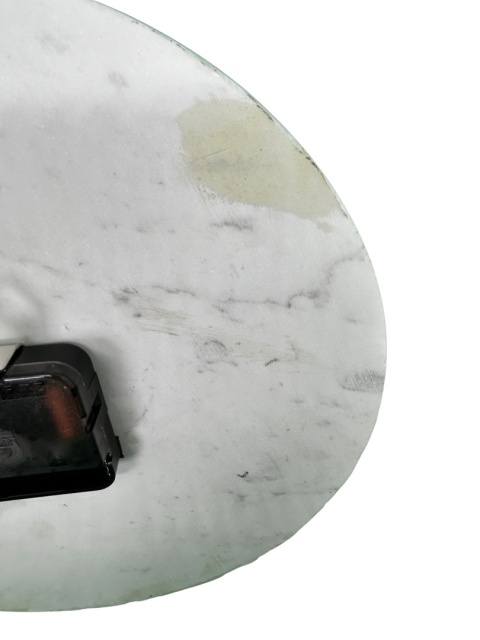 OUTLET Zegar ścienny okrągły biały marmur ze złotymi wskazówkami