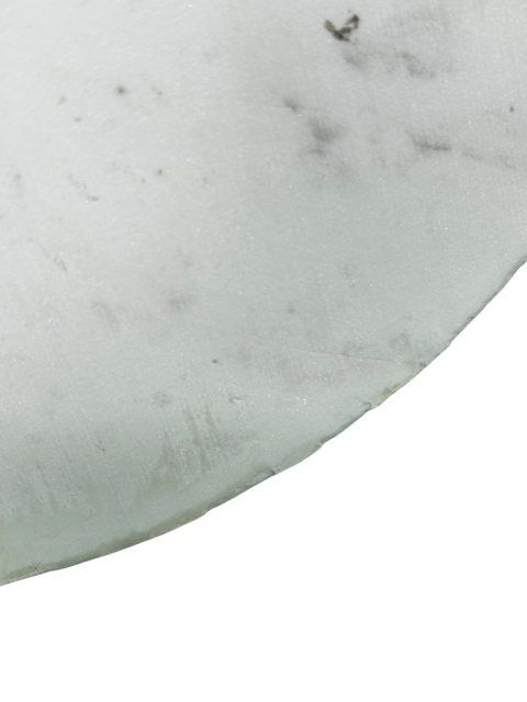 OUTLET Zegar ścienny okrągły biały marmur ze złotymi wskazówkami