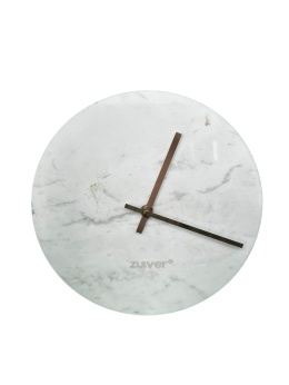 OUTLET Zegar ścienny okrągły marmur biały złote wskazówki skandynawski elegancki styl