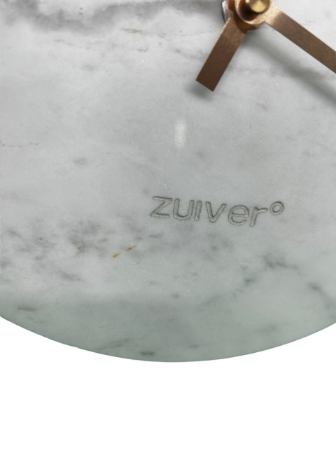 OUTLET Zegar ścienny okrągły marmur biały złote wskazówki skandynawski elegancki styl