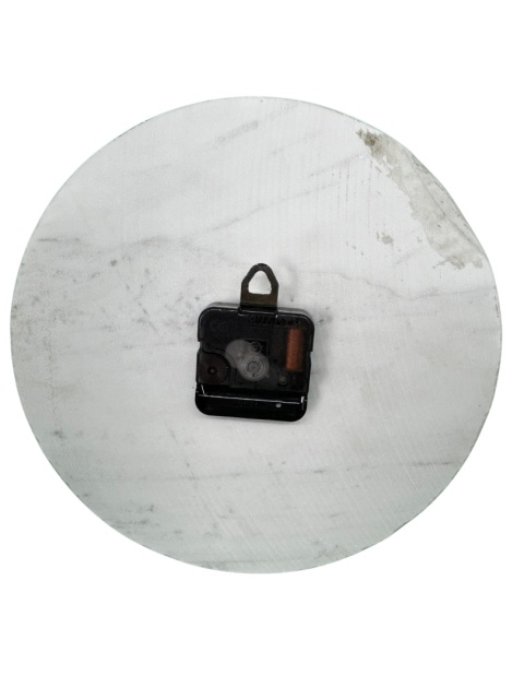 OUTLET Zegar ścienny okrągły biały marmur ze złotymi wskazówkami