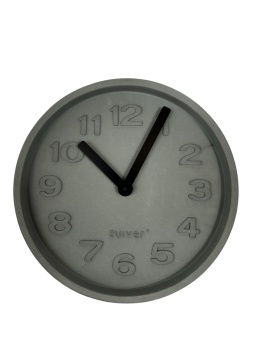 OUTLET Zegar ścienny z betonu CONCRETE TIME cyfry 3D czarne ZUIVER