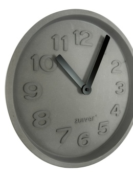 OUTLET Zegar ścienny z betonu CONCRETE TIME cyfry 3D czarne ZUIVER