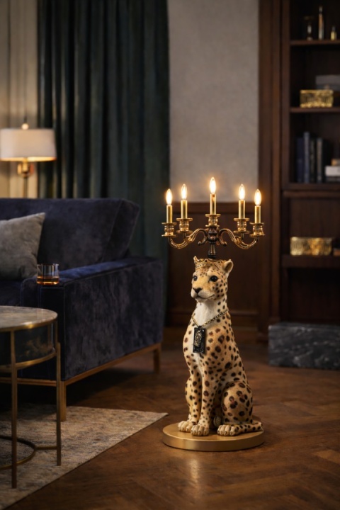 Lampa dekoracyjna PROUDLY CROWNED PANTHER pantera cętkowana Bold Monkey