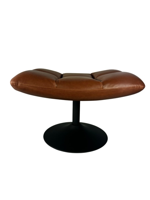 Pufa BAR Vintage Brown Dutchbone widok z przodu na obrotowej czarnej podstawie