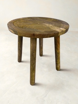 OUTLET Stolik kawowy z drewna mango okrągły skandynawski styl minimalizm