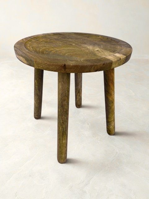 OUTLET Stolik kawowy z drewna mango okrągły skandynawski styl minimalizm