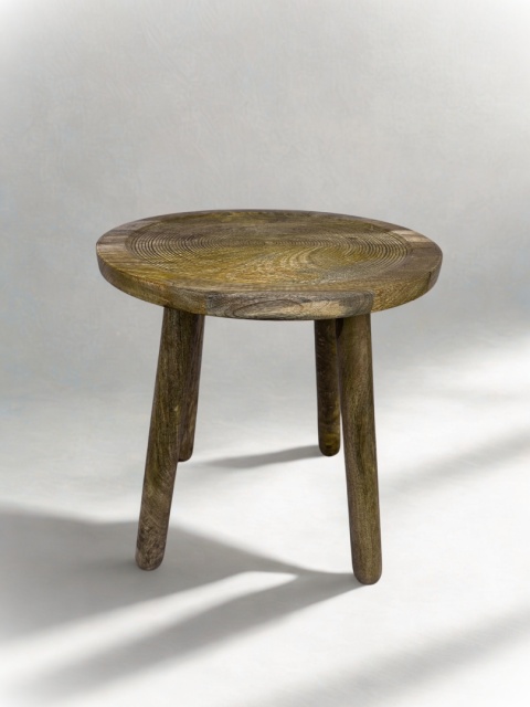 OUTLET Stolik kawowy z drewna mango okrągły skandynawski styl minimalizm