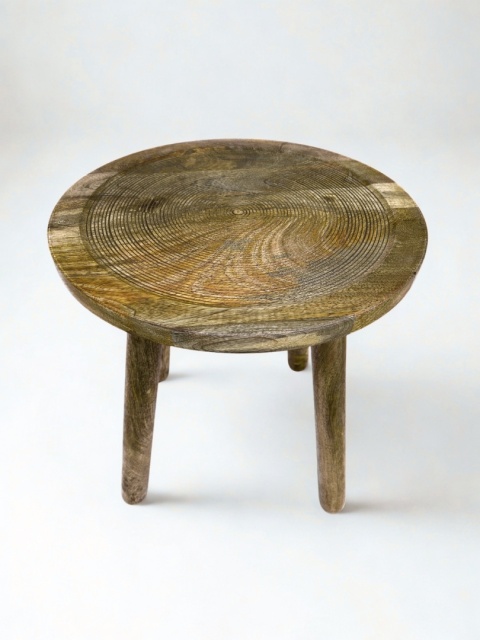 OUTLET Stolik kawowy z drewna mango okrągły skandynawski styl minimalizm