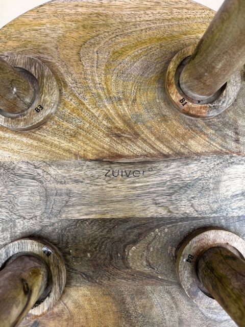 OUTLET Stolik kawowy z drewna mango okrągły skandynawski styl minimalizm