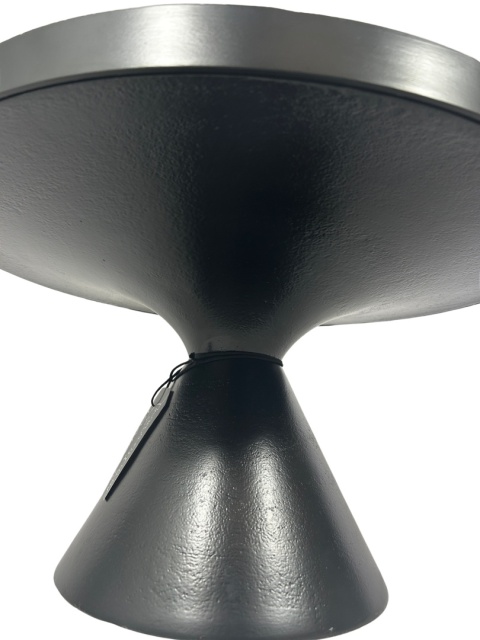 Stolik kawowy okrągły czarny metalowy z szeroką podstawą – nowoczesna elegancja do salonu w skandynawskim stylu