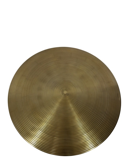 Stolik kawowy złoty okrągły z efektem spirali – elegancki akcent w stylu glamour