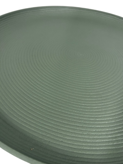 Stolik boczny pomocniczy okrągły zielony z metalu ze spiralą na nodze skandynawski nowoczesny styl