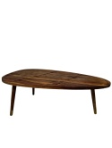 OUTLET Zestaw 2 stolików kawowych z palisandru owalne blaty styl egoztyczny i skandynawski