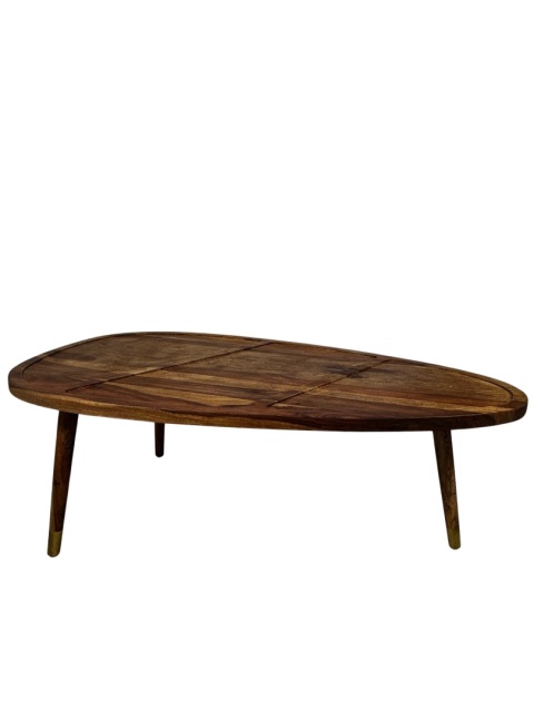 OUTLET Zestaw 2 stolików kawowych z palisandru owalne blaty styl egoztyczny i skandynawski