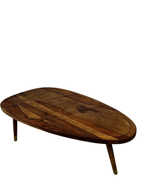 OUTLET Zestaw 2 stolików kawowych z palisandru owalne blaty styl egoztyczny i skandynawski