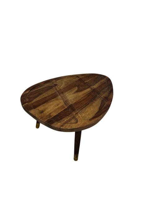 OUTLET Zestaw 2 stolików kawowych z palisandru owalne blaty styl egoztyczny i skandynawski