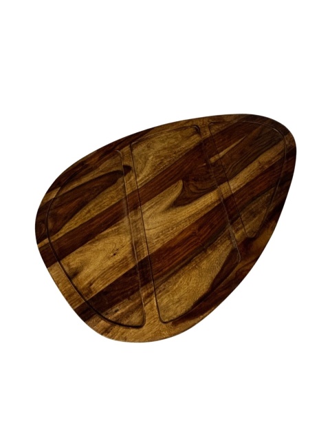 OUTLET Zestaw 2 stolików kawowych z palisandru owalne blaty styl egoztyczny i skandynawski