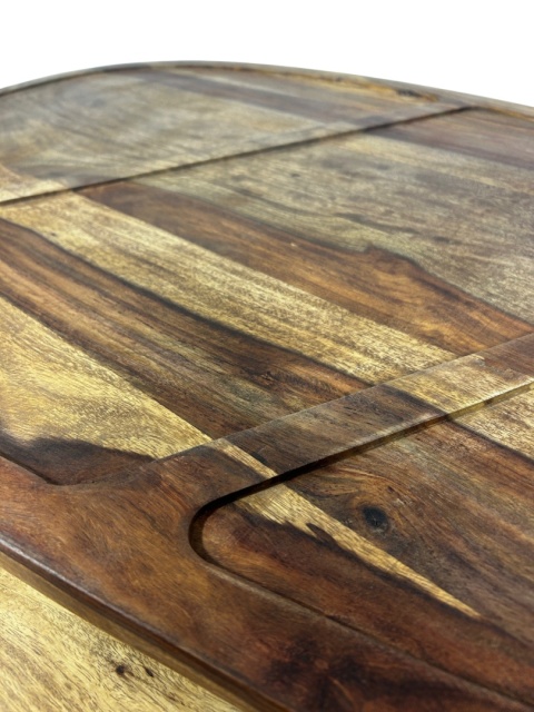 OUTLET Zestaw 2 stolików kawowych z palisandru owalne blaty styl egoztyczny i skandynawski