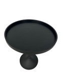 Stolik pomocniczy czarny metalowy okrągły na nóżce– elegancki i nowoczesny design minimalizm skandynawski styl