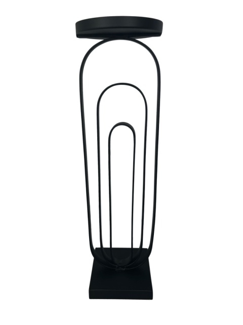 Świecznik metalowy czarny elegancki w stylu skandynawskim do loftu