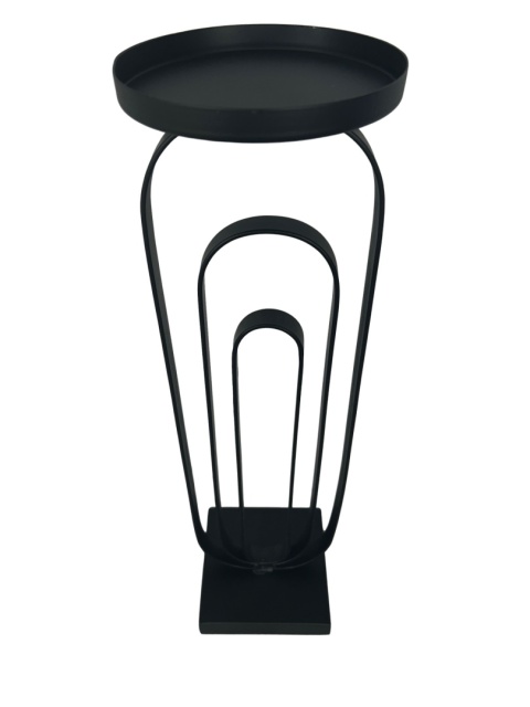 Świecznik metalowy czarny elegancki w stylu skandynawskim do loftu