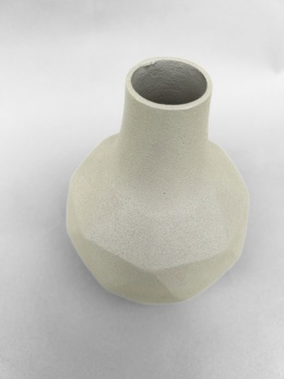 Wazonik metalowy aluminiowy ivory piaskowy wzór origami skandynawski styl