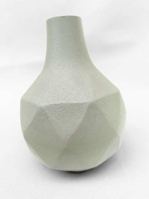 Wazonik metalowy aluminiowy ivory piaskowy wzór origami skandynawski styl