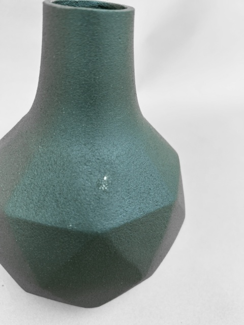 OUTLET Wazonik aluminiowy zielony metalowy wzór origami skandynawski styl minimaliz,