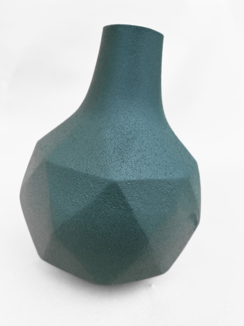 OUTLET Wazonik aluminiowy zielony metalowy wzór origami skandynawski styl minimaliz,