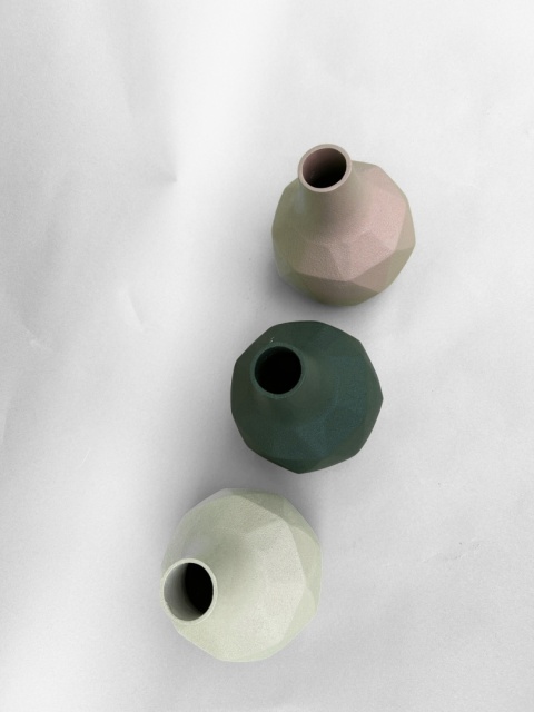 OUTLET Wazonik aluminiowy zielony metalowy wzór origami skandynawski styl minimaliz,