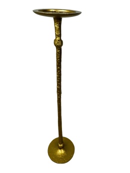 OUTLET Świecznik wysoki na nodze z aluminium 80,5 cm na świece stożkowe i filarowe skandynawski styl