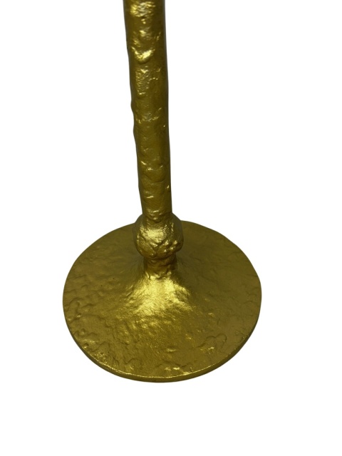 OUTLET Świecznik wysoki na nodze z aluminium 80,5 cm na świece stożkowe i filarowe skandynawski styl