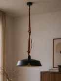 Lampa wisząca DEK '40 antracyt ze skórzanym paskiem Zuiver