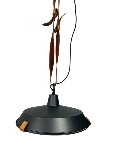 Lampa wisząca na skórzanym pasku DEK 40 antracyt nowoczesna ZUIVER