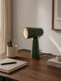 Lampka biurkowa Vesper zielona z regulowanym kloszem White Label Living